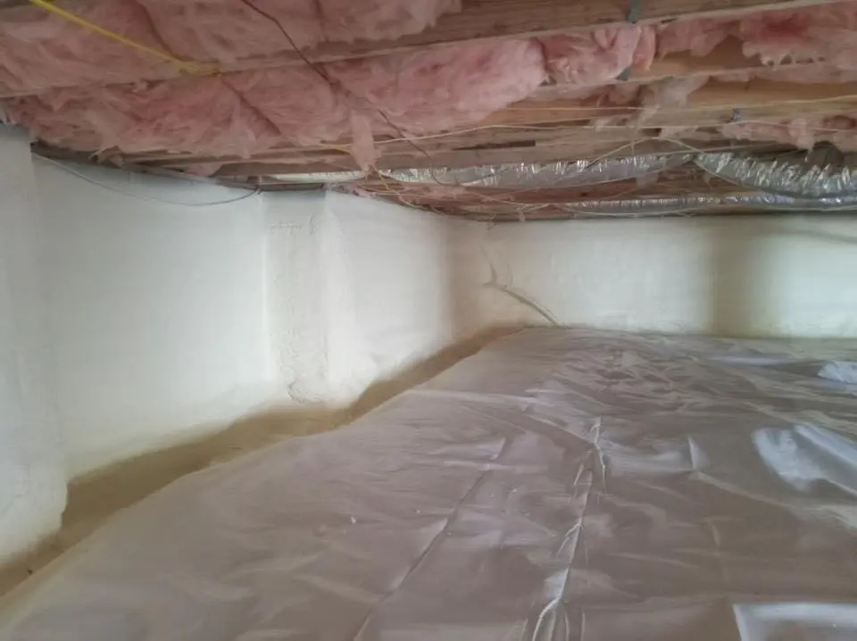 Crawl space encapsulation with closed-cell spray foam for Attic Insulation in Lynbrook